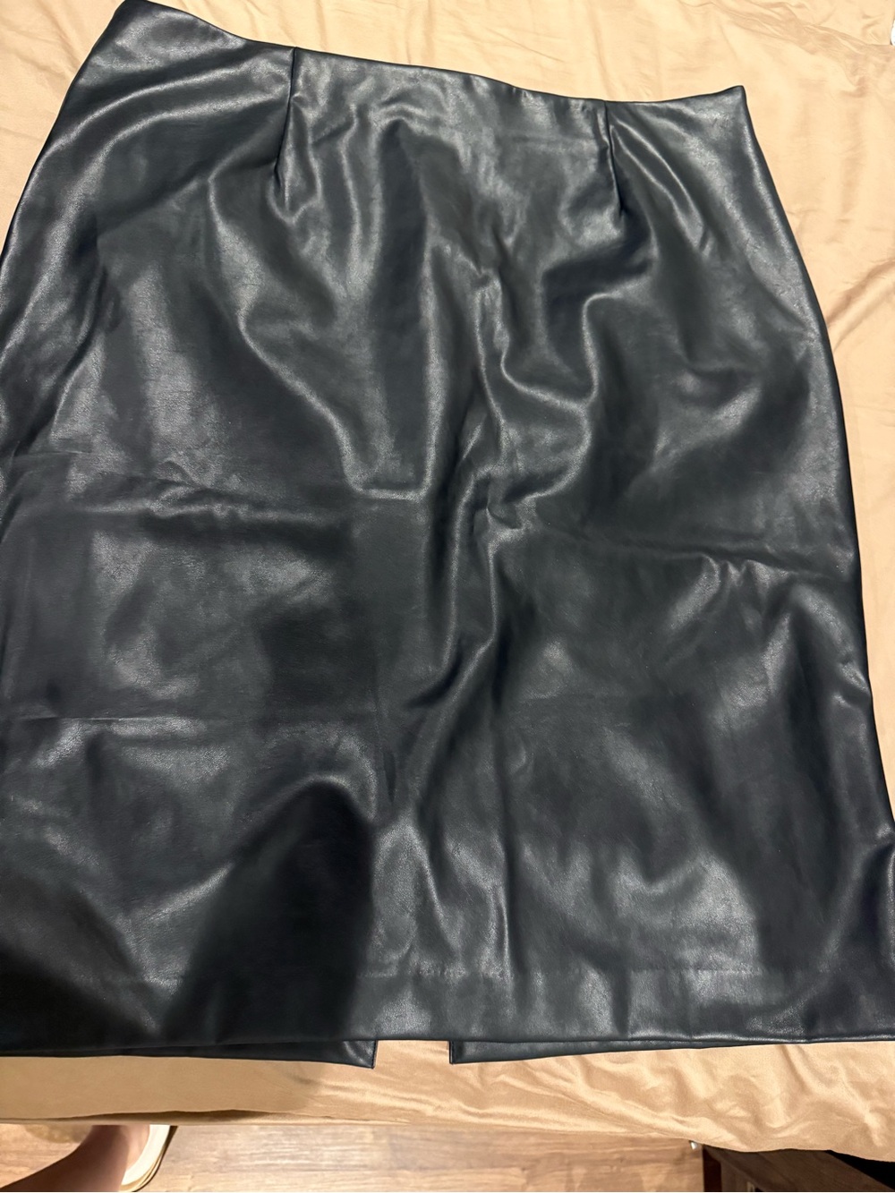 Nine West Black Faux Leather Pencil Skirt